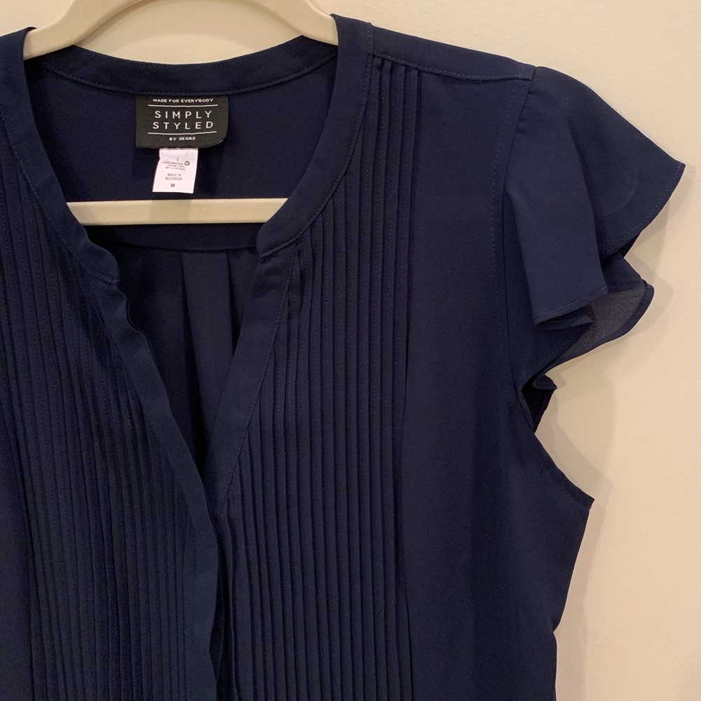 Simply Styled Blue Ruffle Blouse - Picture 2 of 5